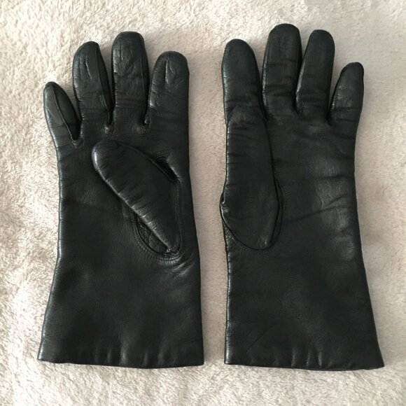 Black Capeskin leather gloves sz 7.5 - Picture 3 of 7